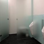 Pissoir Trennwände mit Glasrückwand